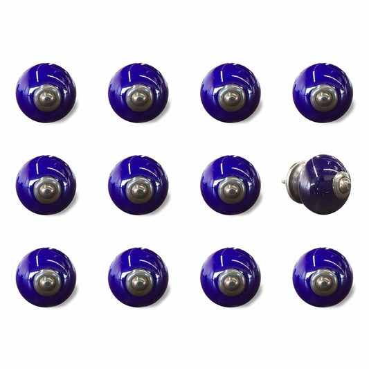 1.5" X 1.5" X 1.5" Navy And Copper Knobs 12 Pack - Homeroots