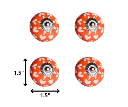 1.5" X 1.5" X 1.5" Hues Of Orange White And Silver Knobs 8 Pack - Homeroots - Flyclothing LLC