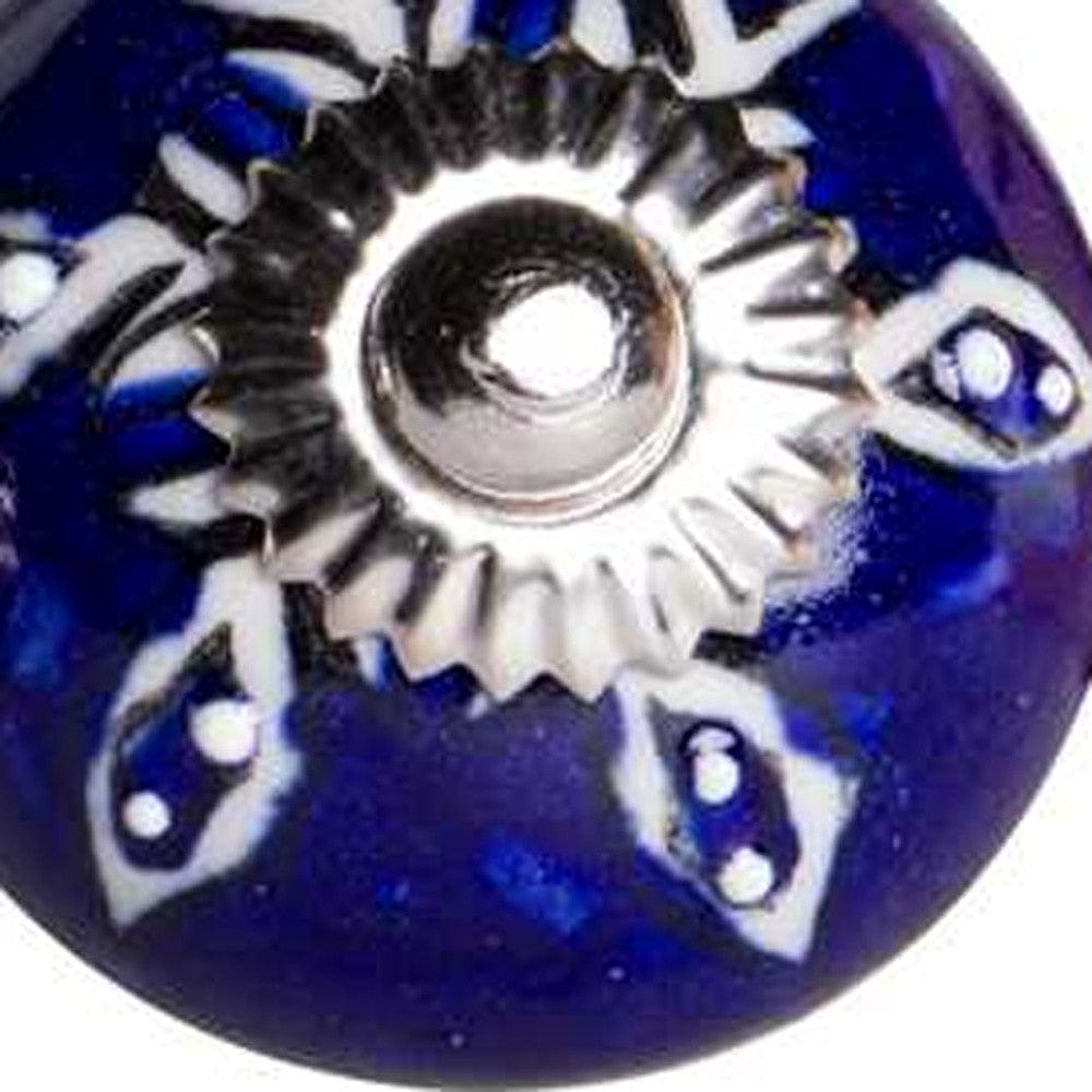 1.5" X 1.5" X 1.5" Hues Of White Navy And Silver Knobs 8 Pack - Homeroots - Flyclothing LLC