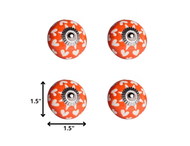 1.5" X 1.5" X 1.5" Orange White And Silver Knobs 12 Pack - Homeroots - Flyclothing LLC