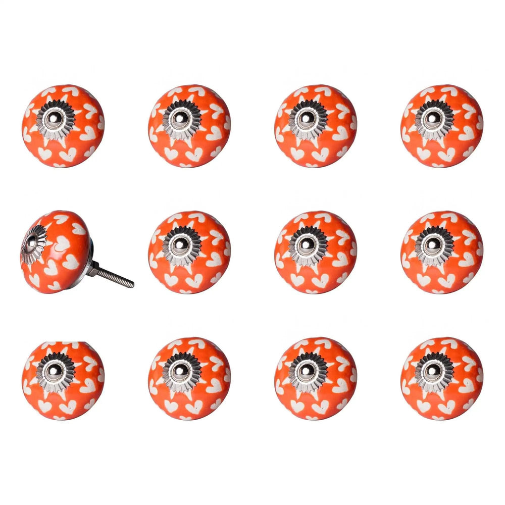 1.5" X 1.5" X 1.5" Orange White And Silver Knobs 12 Pack - Homeroots - Flyclothing LLC