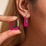 Stainless Steel Drip Oil Contrast Earring - Trendsi - Flyclothing LLC