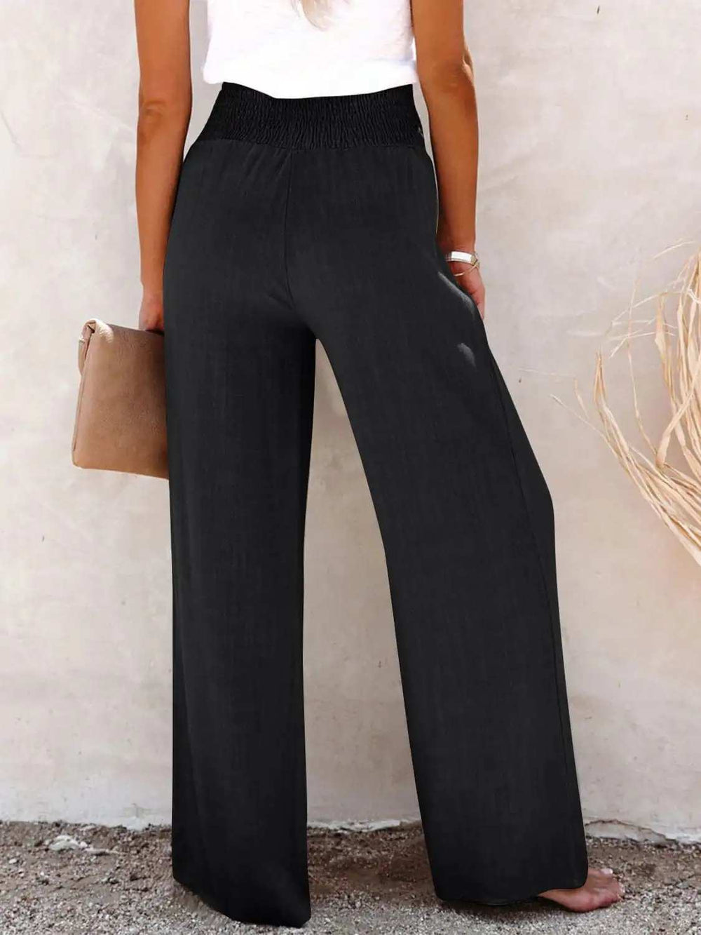 Full Size Decorative Button High Waist Pants - Trendsi - Flyclothing LLC