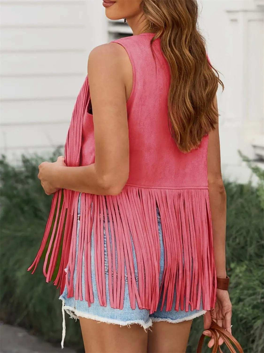 Fringe Open Front Vest Coat - Trendsi - Flyclothing LLC