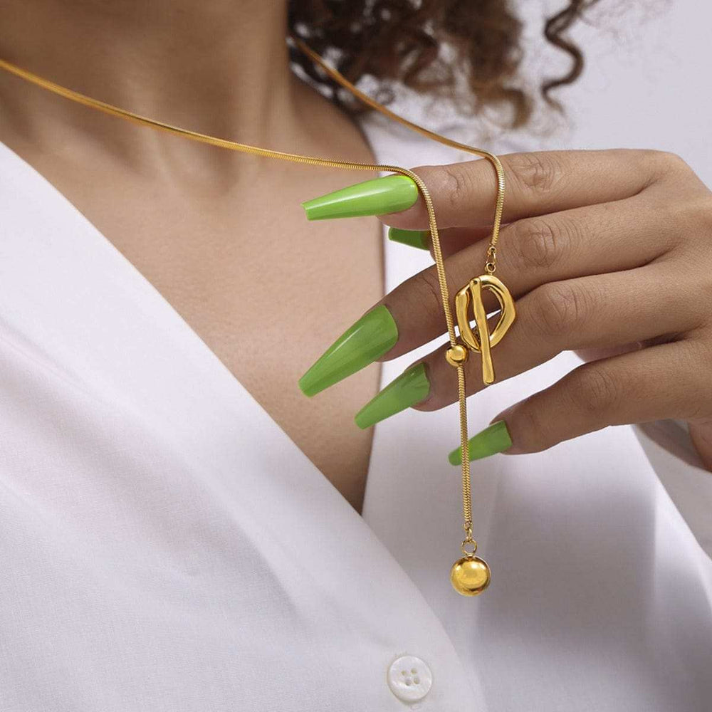 Stainless Steel Bead Necklace - Trendsi - Flyclothing LLC