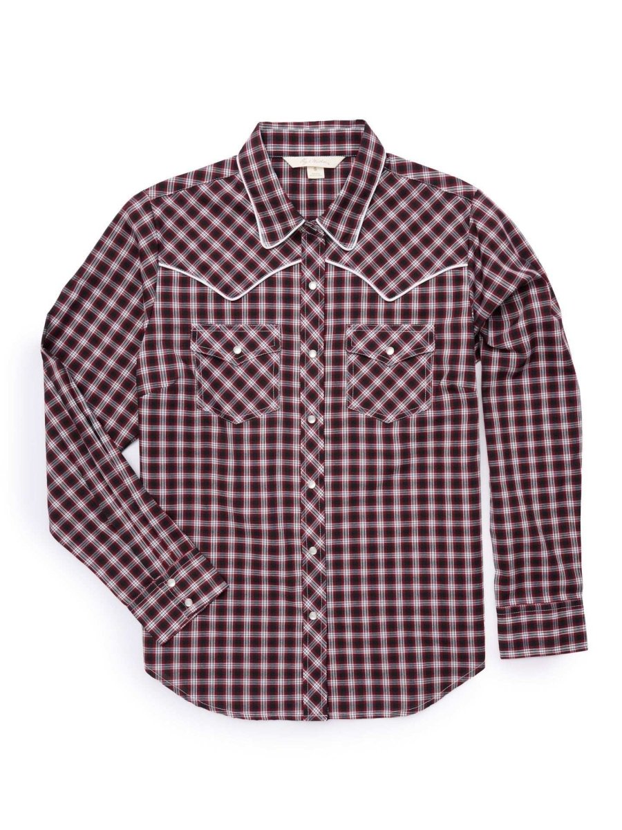 Women's Ely Walker Black Check Western Snap Shirt - Ely Cattleman - Flyclothing LLC