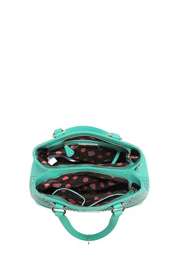 Nicole Lee USA Monogram Pattern Handbag with Rhinestones Decor - Trendsi - Flyclothing LLC