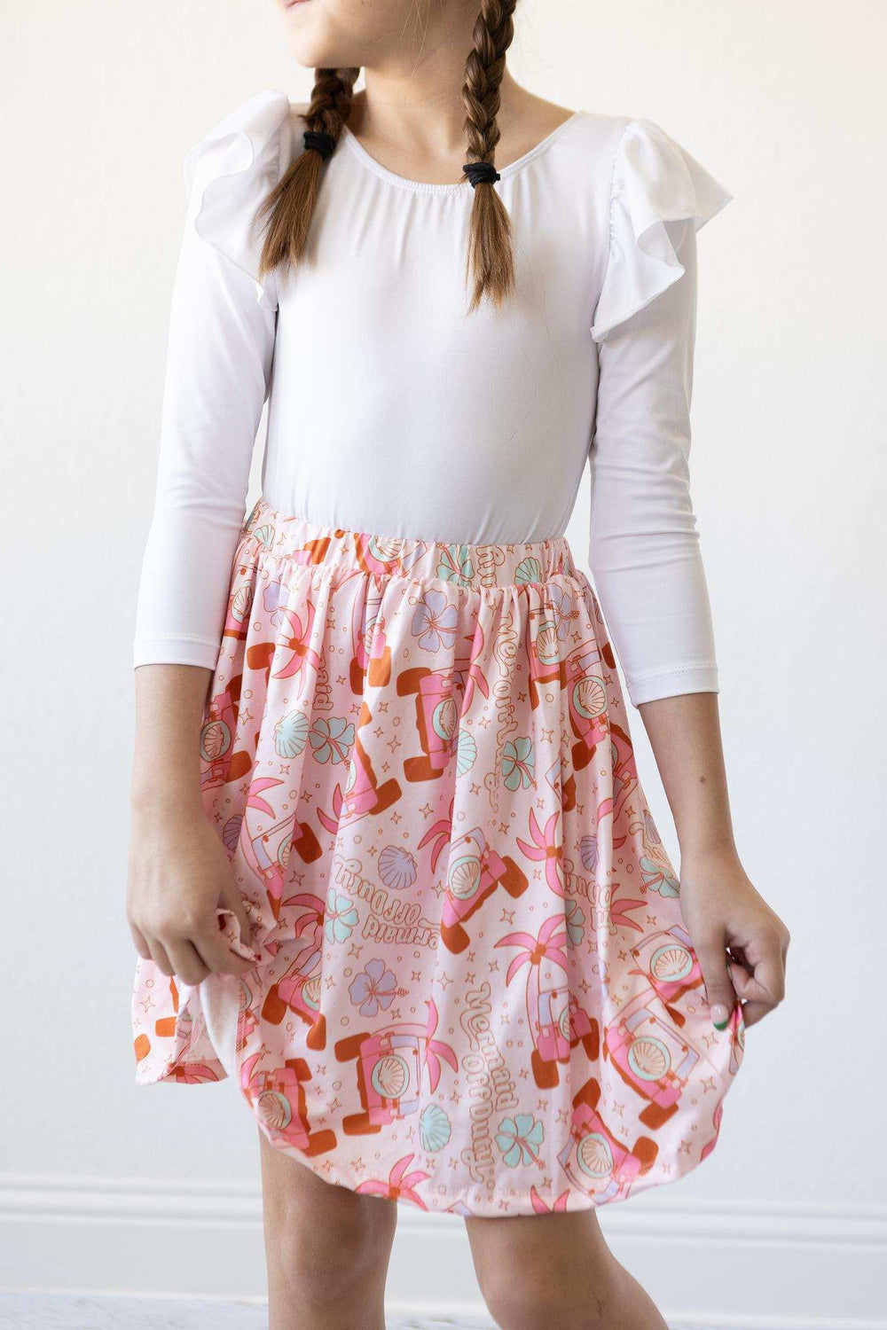 White L/S Flutter Sleeve Leotard - Mila & Rose ® - Flyclothing LLC