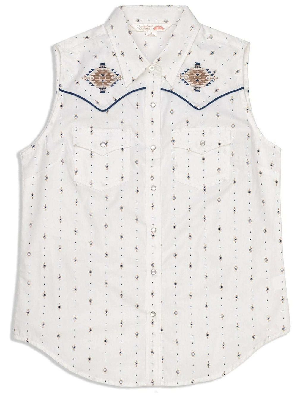 Women's Ely Cattleman Aztec Diamond Print Sleeveless Shirt - Ely Cattleman - Flyclothing LLC