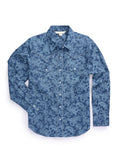 Women's Ely Cattleman Denim Blue Paisley Print Western Snap Shirt - Ely Cattleman - Flyclothing LLC