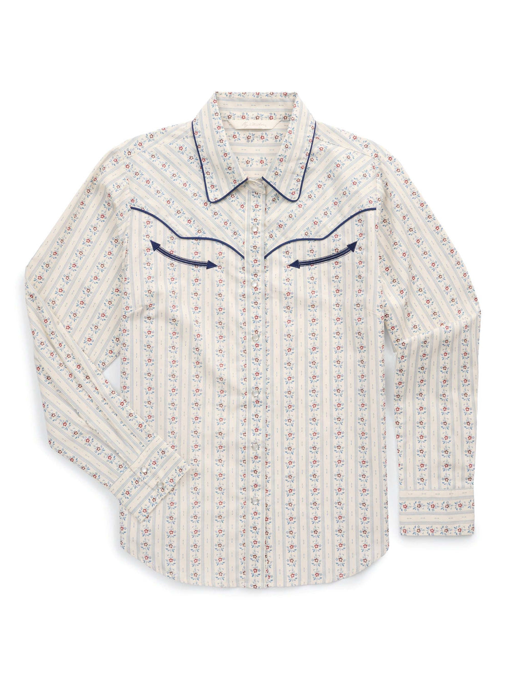 Women's Ely Walker Ecru Wallpaper Floral Print Western Snap Shirt - Ely Cattleman - Flyclothing LLC