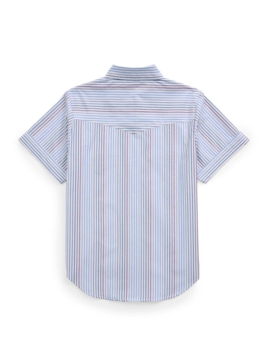 Women's Ely White Multi Stripe Short Sleeve Shirt - Ely Cattleman - Flyclothing LLC