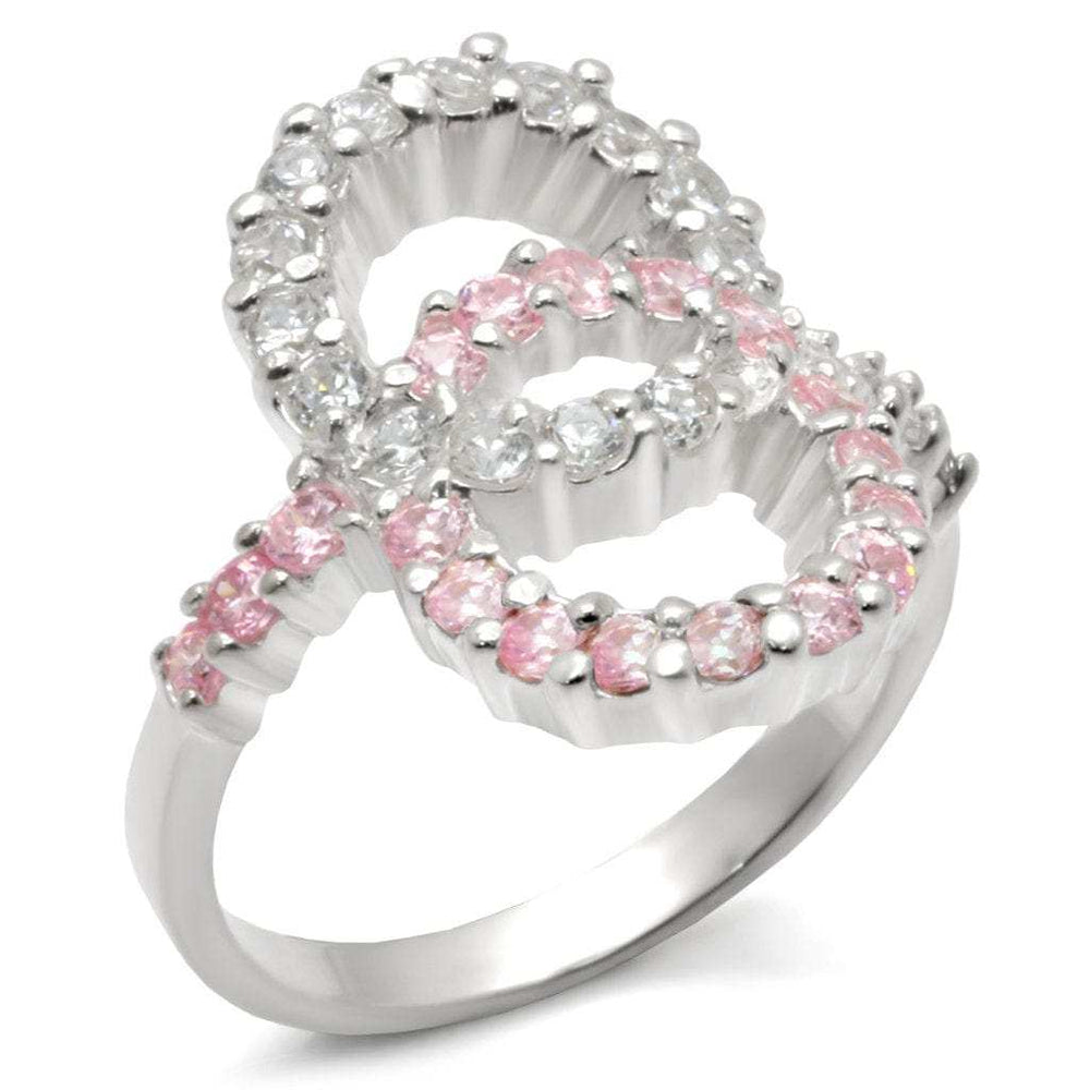 32516 - High-Polished 925 Sterling Silver Ring with AAA Grade CZ in Rose - Alamode - Flyclothing LLC