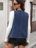 Button Up Denim Vest - Trendsi - Flyclothing LLC