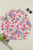 Floral Collared Neck Long Sleeve Shirt - Trendsi - Flyclothing LLC