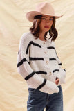 SO ME Stripe Soft Touch Button Cozy Sweater Cardigan - Trendsi - Flyclothing LLC