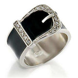 32625 - High-Polished 925 Sterling Silver Ring with Top Grade Crystal in Clear - Alamode - Flyclothing LLC