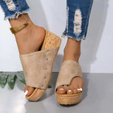 PU Leather Wedge Sandals - Trendsi - Flyclothing LLC