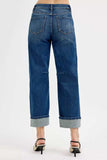 RISEN Slouchy Crop Barrel Cuffed Jeans - Trendsi - Flyclothing LLC