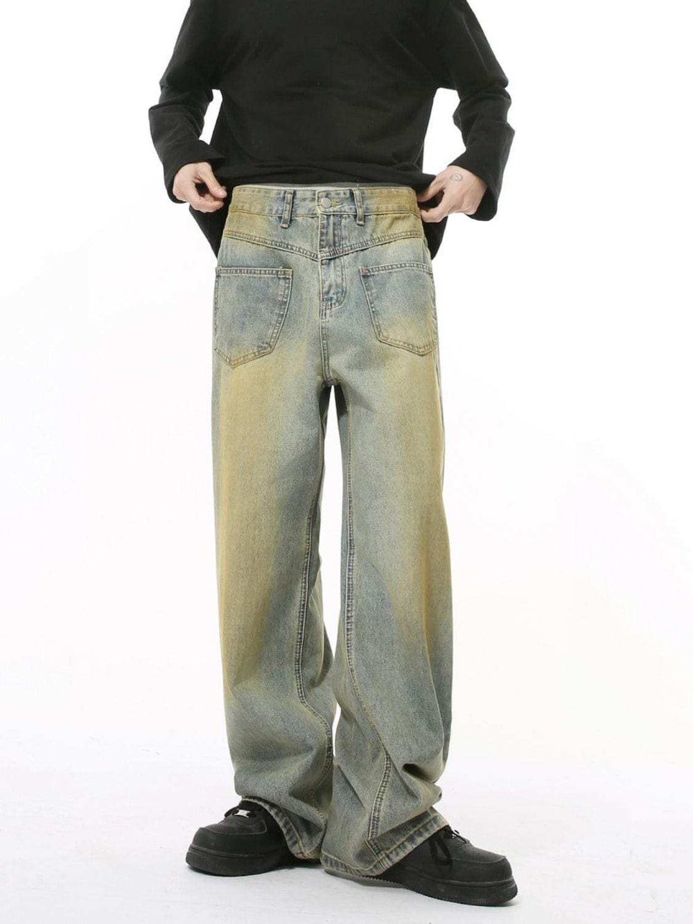 Men's Distressed Backward Jeans - Trendsi - Flyclothing LLC