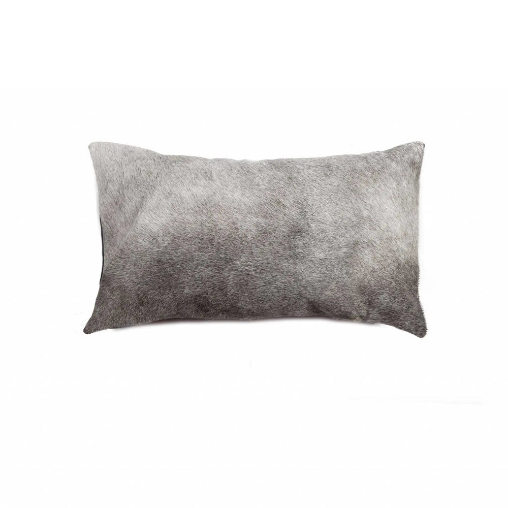 12" X 20" Gray Cowhide Pillow - Homeroots - Flyclothing LLC