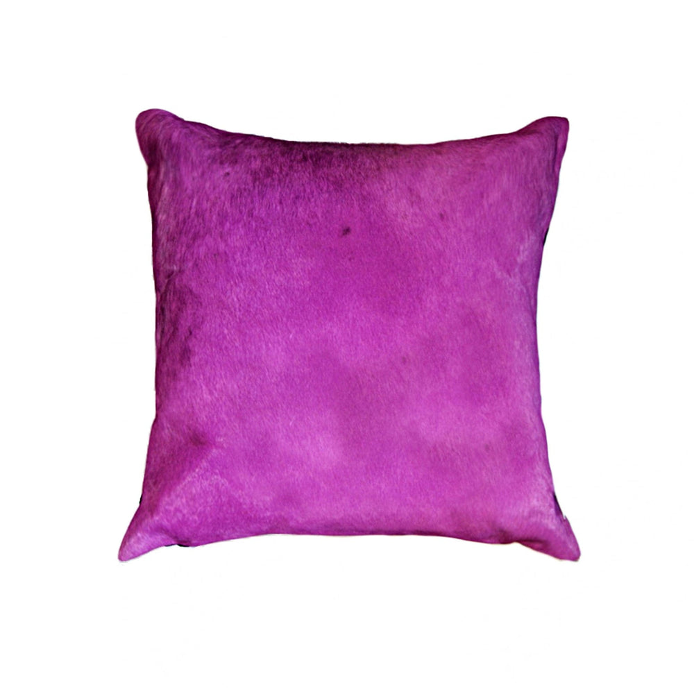 12" X 20" Purple Cowhide Throw Pillow - Homeroots