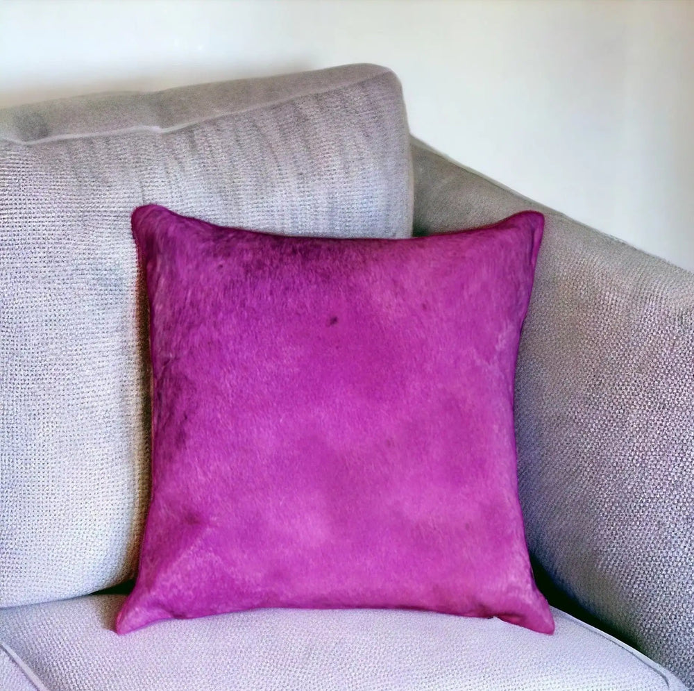 12" X 20" Purple Cowhide Throw Pillow - Homeroots