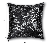 18" Black and Silver Cowhide Throw Pillow - Homeroots - Flyclothing LLC