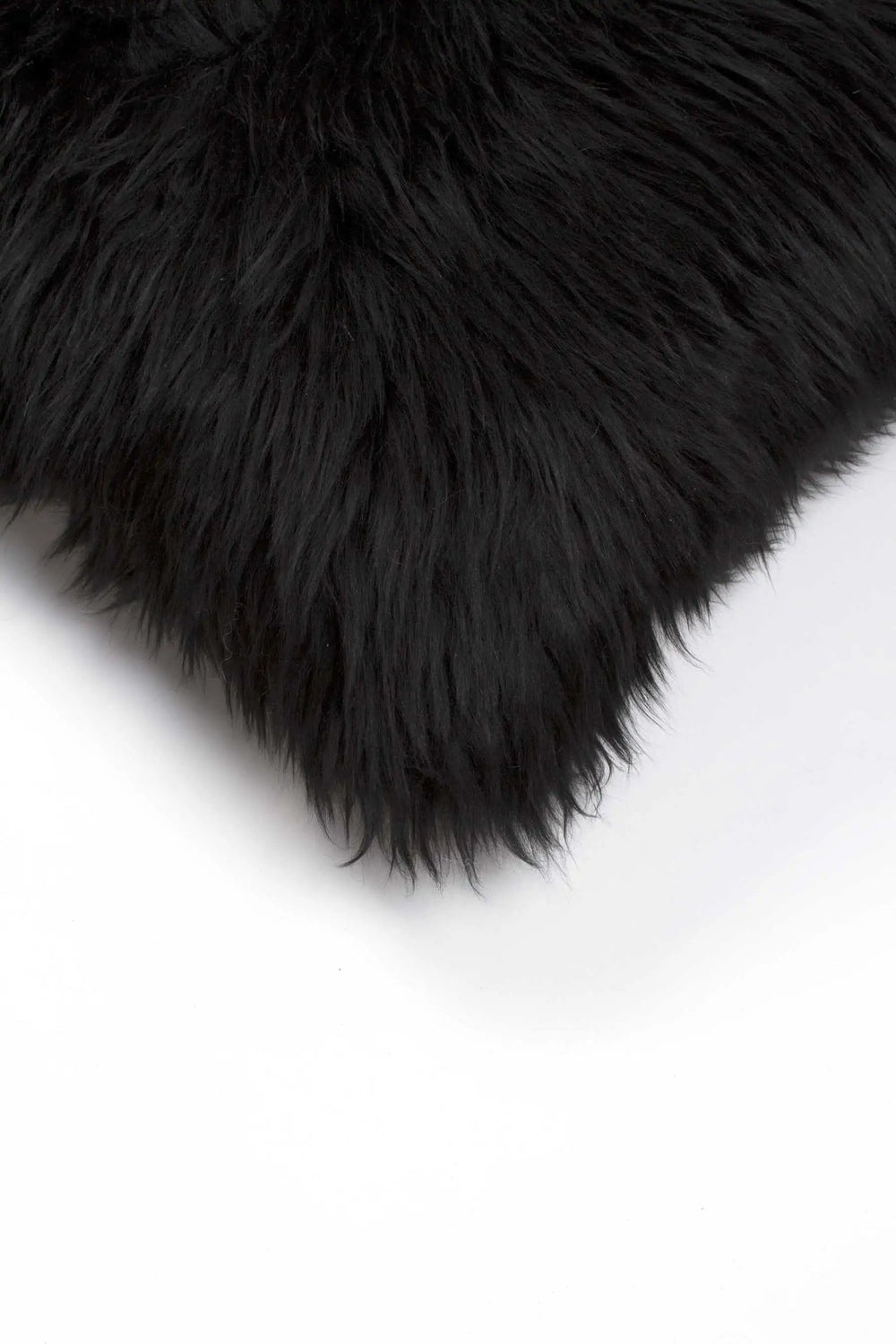 18" Black Sheepskin Throw Pillow - Homeroots - Flyclothing LLC
