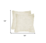 Set of Two 18" Natural Sheepskin Throw Pillows - Homeroots - Flyclothing LLC