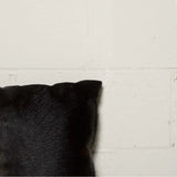 Set of Two 18" Black Cowhide Throw Pillow - Homeroots - Flyclothing LLC