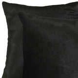 Set of Two 18" Black Cowhide Throw Pillow - Homeroots - Flyclothing LLC