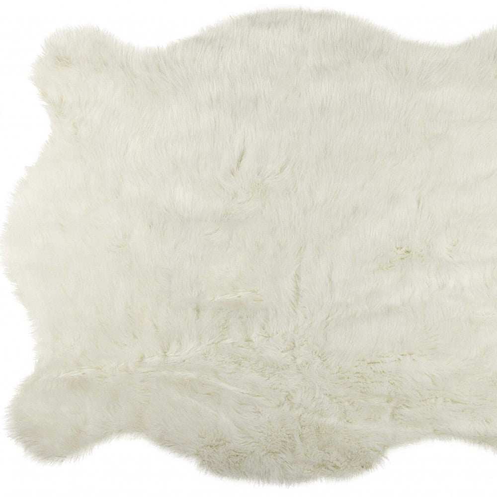 5' X 8' Polar Bear Off White Faux Hide Area Rug - Homeroots - Flyclothing LLC