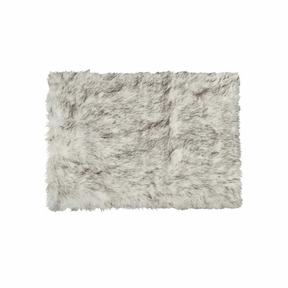 2' X 3' Gradient Gray and Ivory Faux Fur Flokati Style Area Rug - Homeroots - Flyclothing LLC