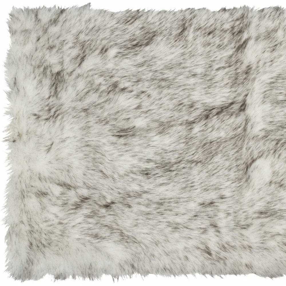 2' X 3' Gradient Gray and Ivory Faux Fur Flokati Style Area Rug - Homeroots - Flyclothing LLC