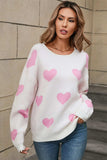 Angel Wings Heart Round Neck Dropped Shoulder Sweater - Trendsi - Flyclothing LLC