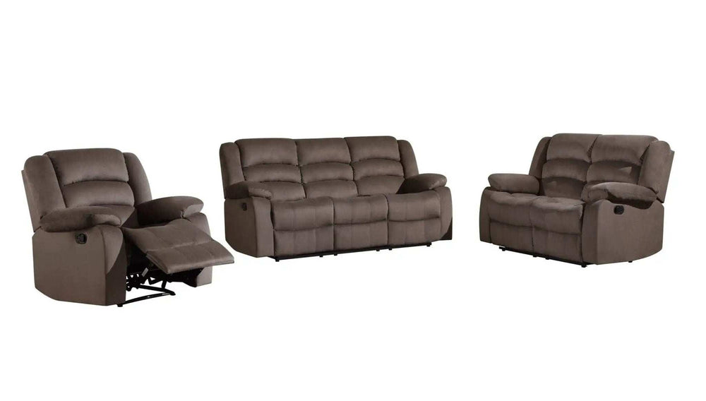 Three Piece Indoor Brown Microsuede Six Person Seating Set - Homeroots - Flyclothing LLC