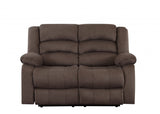 60" Brown Microfiber Manual Reclining Loveseat - Homeroots - Flyclothing LLC
