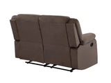 60" Brown Microfiber Manual Reclining Loveseat - Homeroots - Flyclothing LLC