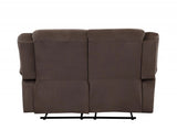 60" Brown Microfiber Manual Reclining Loveseat - Homeroots - Flyclothing LLC