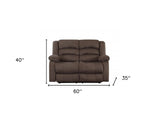 60" Brown Microfiber Manual Reclining Loveseat - Homeroots - Flyclothing LLC