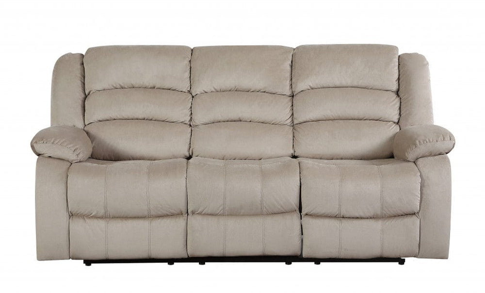 40" Contemporary Beige Fabric Sofa - Homeroots - Flyclothing LLC