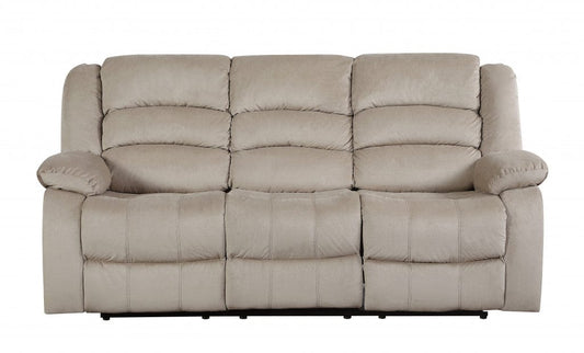 40" Contemporary Beige Fabric Sofa - Homeroots