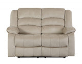 60" Beige Microfiber Manual Reclining Loveseat - Homeroots - Flyclothing LLC