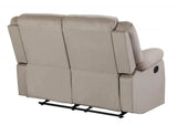 60" Beige Microfiber Manual Reclining Loveseat - Homeroots - Flyclothing LLC
