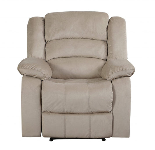 40" Contemporary Beige Fabric Chair - Homeroots