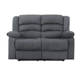 60" Gray Microfiber Power Reclining Loveseat - Homeroots - Flyclothing LLC