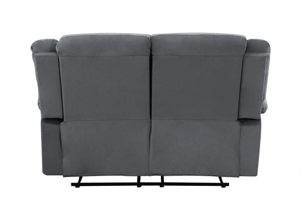 60" Gray Microfiber Power Reclining Loveseat - Homeroots - Flyclothing LLC