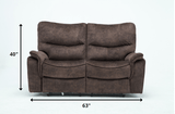 63" Dark Brown Microfiber Manual Reclining Love Seat - Homeroots - Flyclothing LLC