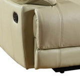 76" Beige Faux Leather Manual Reclining Love Seat With Storage - Homeroots - Flyclothing LLC